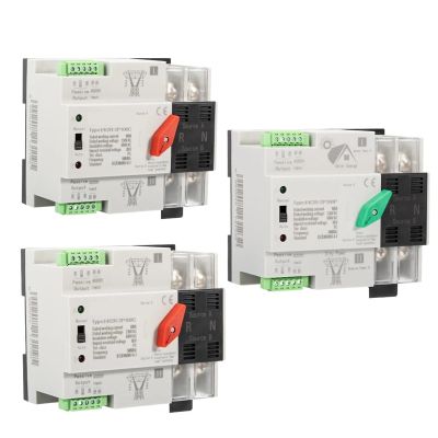 1pc Din Rail Single Phase ATS 2P 220V 230V Dual Power Automatic Transfer Electrical Selector Switch Uninterrupted EK2R(2P 40A,City Grid-Generator)
