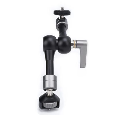 5 Inch Adjustable Friction Power Articulating Magic Arm, 360 Degree Rotation, Aluminum Alloy Body, Anti Paint, Universal 1/4in Screw Interface for Video Equipme