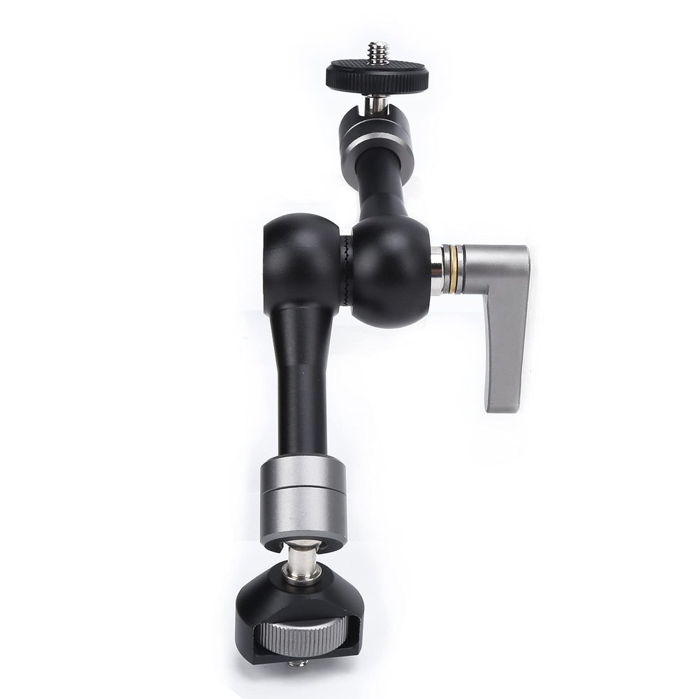 5 Inch Adjustable Friction Power Articulating Magic Arm, 360 Degree Rotation, Aluminum Alloy Body, Anti Paint, Universal 1/4in Screw Interface for Video Equipme