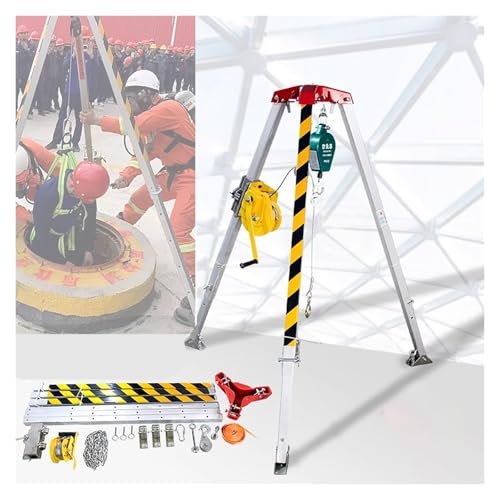 Emergency Rescue Tripod System - Portable Retractable Tripod for Fall Protection & Rescue, 1800lbs Winch, Safety Belt Included, 2-Piece Set for Safety Professionals & Emergency Responders