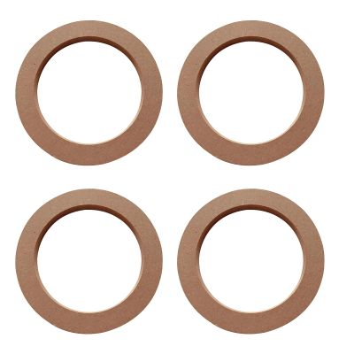 4 PCS 6.5 Inch Wooden Speaker Spacer Ring, Universal MDF Car Speaker Spacer for Cars, Boats, Trucks, and RV, Brown