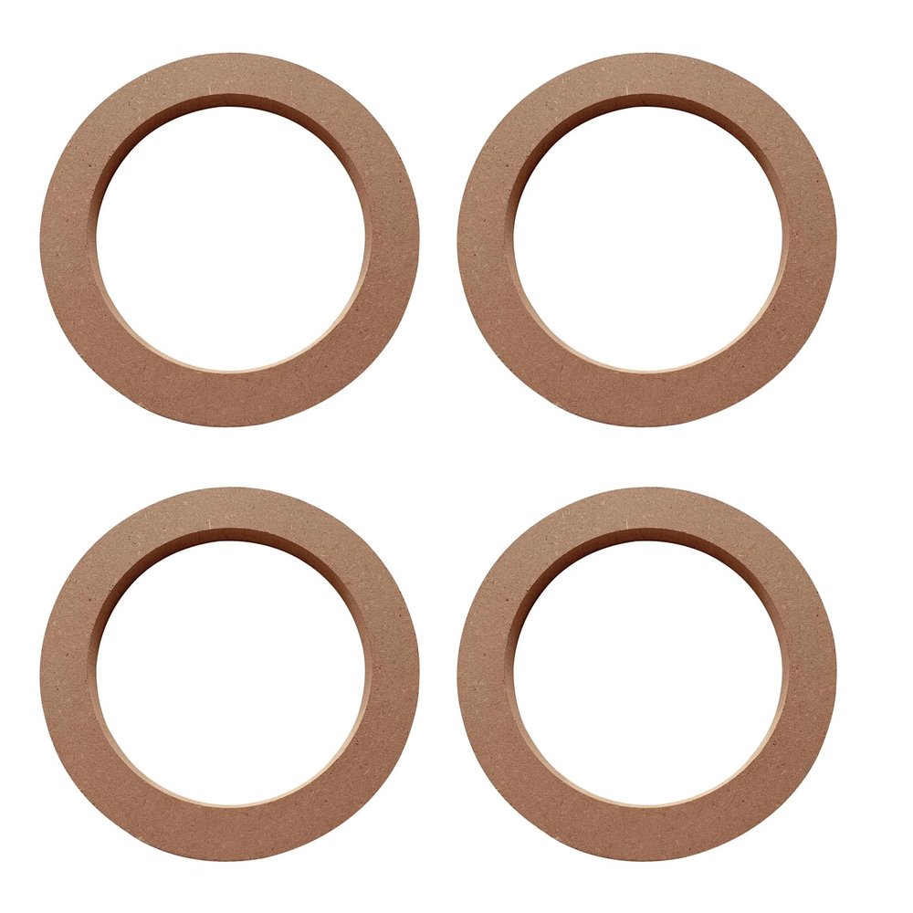4 PCS 6.5 Inch Wooden Speaker Spacer Ring, Universal MDF Car Speaker Spacer for Cars, Boats, Trucks, and RV, Brown