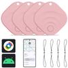 2025 Upgraded Android Air Tracker 4 Pack, Bluetooth Tracker for Android Phones, Compatible with Google Find Hub Device, Item Locator for Keys, Luggage, Backpack, Travel, Pink view 1