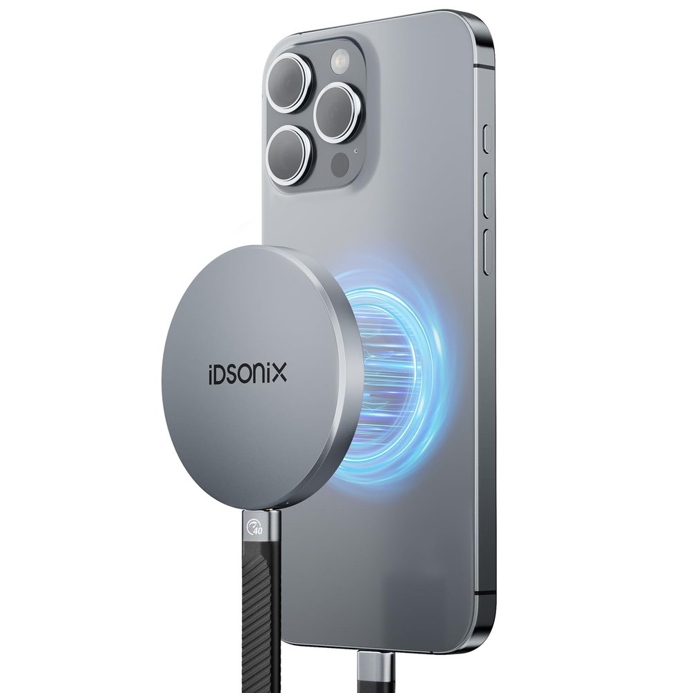 iDsonix 2TB Magnetic Portable SSD for iPhone, External Solid State Drive Up to 4000MB/s, Support ProRes HDR Record and Store, Compatible with Tablet, Laptop, Camera, iPhone 15 and Above - iQ40