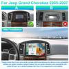10" 4G+64G Android 14 Double Din Car Stereo for Jeep Grand Cherokee 2004-2007 Touchscreen Car Radio Receiver Head Unit w/Wireless Carplay and Android Auto GPS Navi Bluetooth WiFi FM AHD Backup Camera view 2