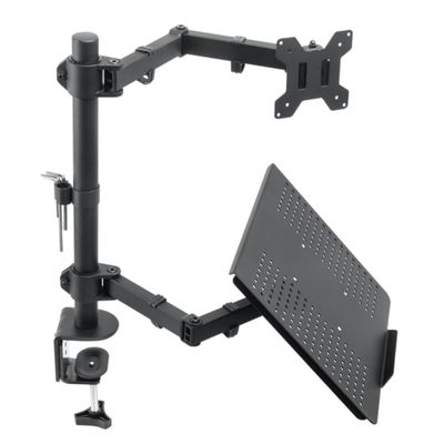 KEIYANA Laptop Desktop Double Arm Computer Monitors Bracket Computer Mount Stand for Office Game Ergonomic Monitors Holder Space Saving Monitors Stand