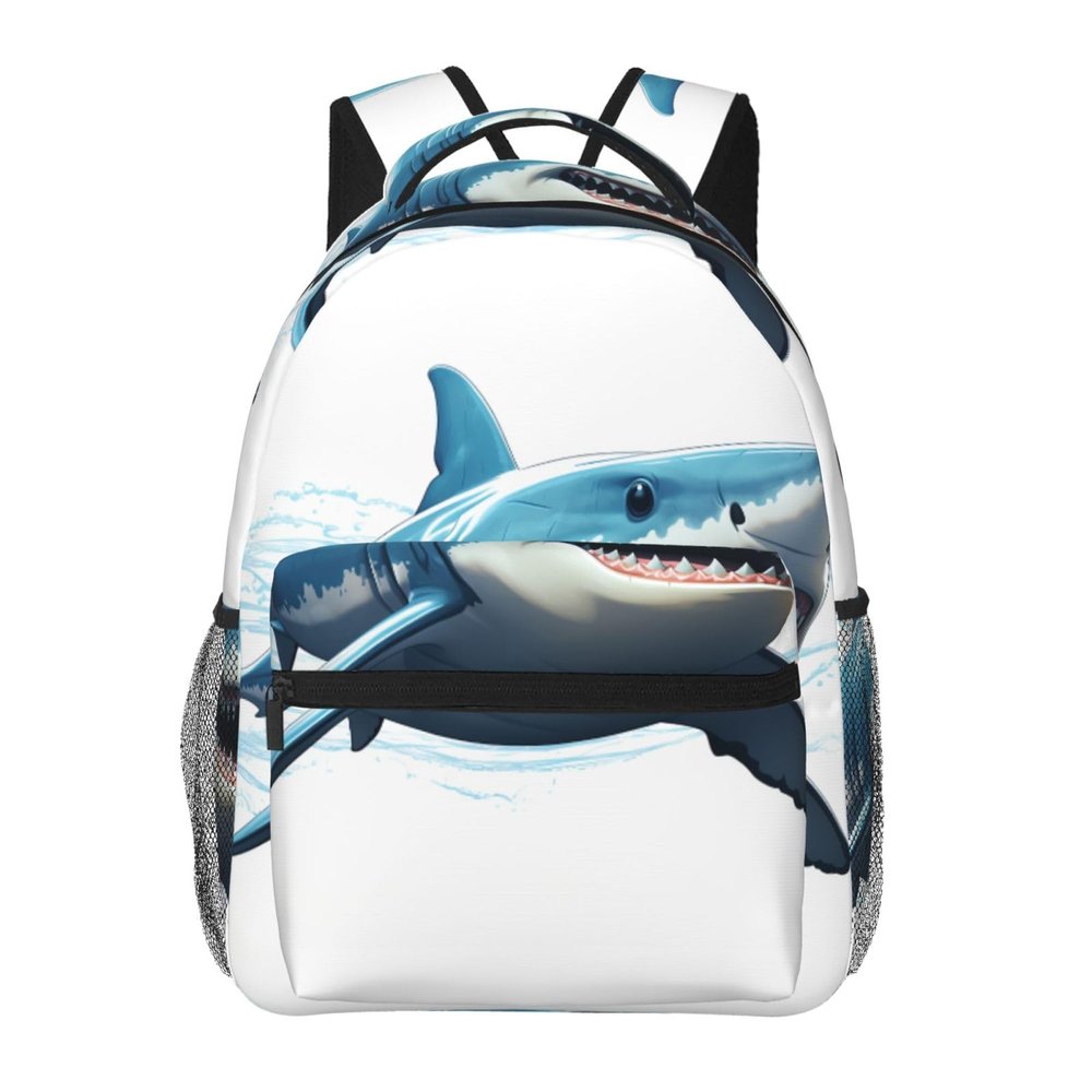FHEBNDS Blue Shark Backpack for Men Women College Backpack Laptop Bag Casual Daypack Hiking Travel Rucksack