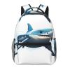FHEBNDS Blue Shark Backpack for Men Women College Backpack Laptop Bag Casual Daypack Hiking Travel Rucksack view 1