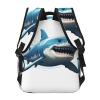 FHEBNDS Blue Shark Backpack for Men Women College Backpack Laptop Bag Casual Daypack Hiking Travel Rucksack view 4