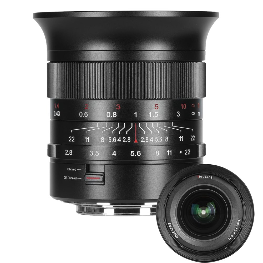 7artisans 14mm F2.8 Camera Lens Ultra Wide Angle Full Frame Prime Mirrorless Lens,116 Field View and 10 Aperture Blades for Portraiture,Street Photography,Humanistic(for Canon RF)