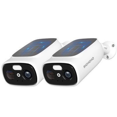 2pcs 2.4G/5G WiFi Cameras for Home Security with Embedded Solar Panel,2.5K Solar Security Cameras Wireless Outdoor with Color Night Vision,2-Way Talk,Siren,IP66, Cloud/SD, AI Detection,W/Alexa
