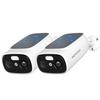 2pcs 2.4G/5G WiFi Cameras for Home Security with Embedded Solar Panel,2.5K Solar Security Cameras Wireless Outdoor with Color Night Vision,2-Way Talk,Siren,IP66, Cloud/SD, AI Detection,W/Alexa view 1