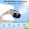 2pcs 2.4G/5G WiFi Cameras for Home Security with Embedded Solar Panel,2.5K Solar Security Cameras Wireless Outdoor with Color Night Vision,2-Way Talk,Siren,IP66, Cloud/SD, AI Detection,W/Alexa view 2