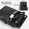 11 inch iPad Sleeve Carrying Leather Bag for 2025 iPad Pro 11 M5 M4 & iPad Air 11 M3 M2, iPad A16 with Magic Keyboard, Protective Padded Travel Shoulder Crossbody Case with Handle, Black view 3