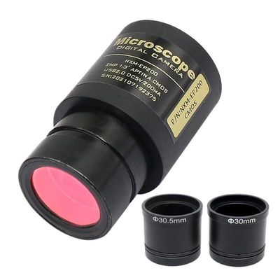 1pc 2MP/5MP CMOS USB Camera Microscope HD Electronic Eyepiece 23.2/30/30.5mm Mounting for Microscope Photograph Recording Measuring(2.0 MP)
