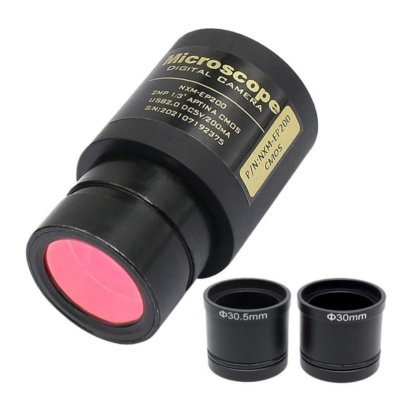 1pc 2MP/5MP CMOS USB Camera Microscope HD Electronic Eyepiece 23.2/30/30.5mm Mounting for Microscope Photograph Recording Measuring(2.0 MP)