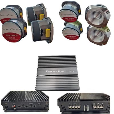 blurred vision Audio Car Sound System Bundle, 4-inch Super Tweeters (4-Pack), BV120.2 AmplifierBlurred Vision Audio Loud Pack Bundle Pack (4) 4" Super Tweeters+ (1) Amplifier 120.2 Amplifier