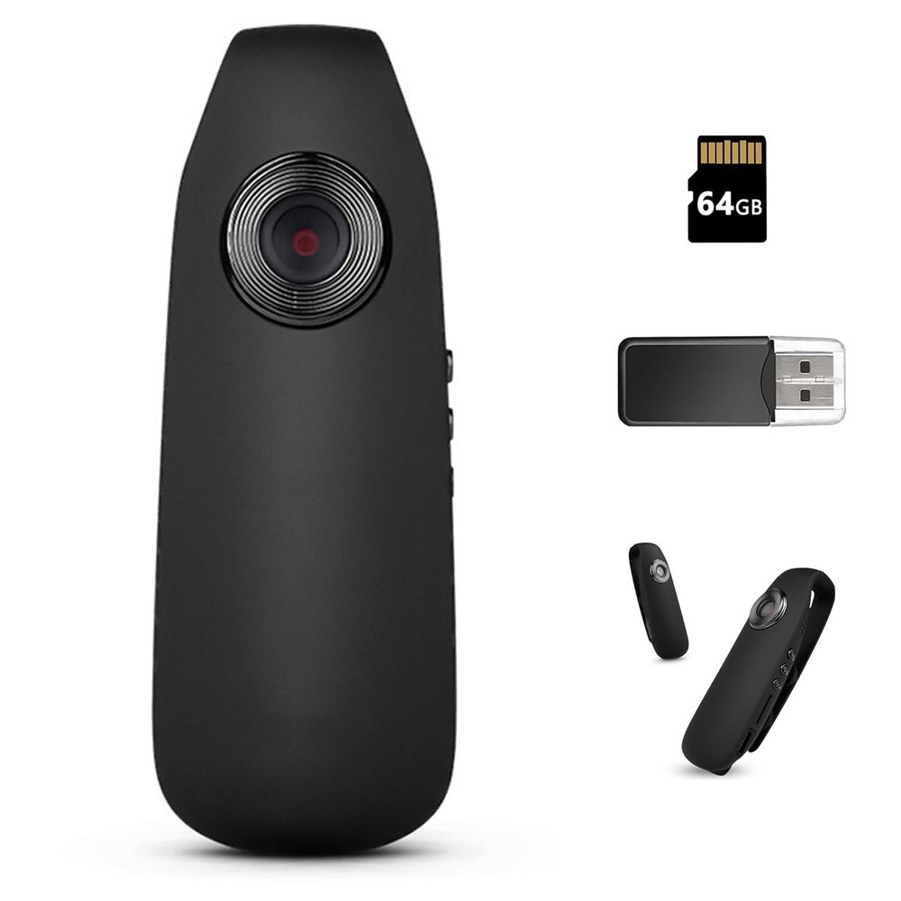 TWWFKK 1080P Body Camera, 64GB Wearable Mini Camera with Magnetic Clip, Hands Free Action Cam for Sports, Cycling, Pet, Travel, Home Security, Audio Video Recorder