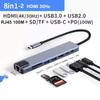 8-in-1 USB C Docking Station with 4K HDMI, USB 3.0/2.0, RJ45 Ethernet, SD Card Reader, PD Fast Charging Compatible with MacBook, Windows Laptops, PC view 2
