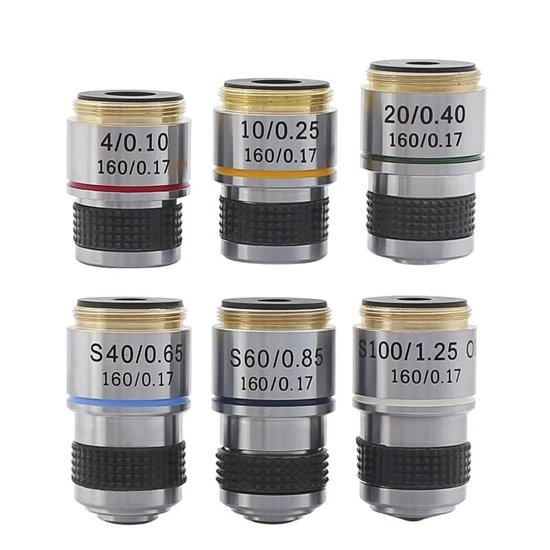 1pc Achromatic Objective Lens 4X 10X 20X 40X 60X 100X for Biological Microscope Bio-Microscope Conjugate Distance 185 Mm(40X)