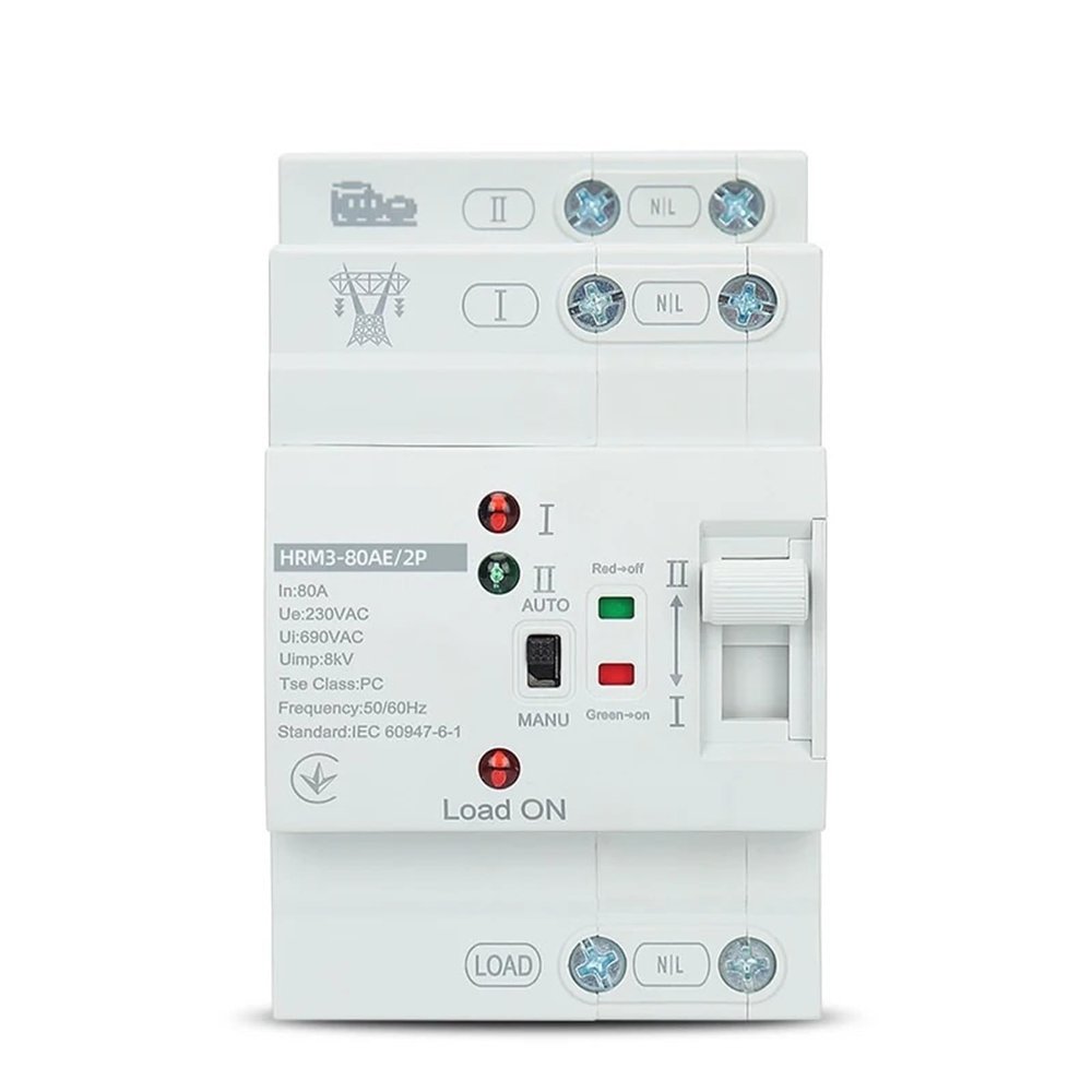 1pc Home Use 220V Double Power Supply Automatic Switch 2P63A Emergency Power Supply Automatic Transfer Switch Uninterrupted ATS(4P63A110V)