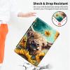 360Rotating Stand Case for 7" Kindle Paperwhite (12th Generation, 2024) & Kindle Colorsoft Signature Edition, Durable PU Leather Cover with Auto Wake/Sleep for Men, Women, Sunflower Cow view 4