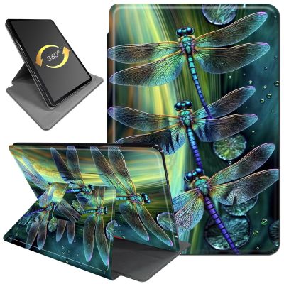 360Rotating Stand Case for 7" Kindle Paperwhite (12th Generation, 2024) & Kindle Colorsoft Signature Edition, Durable PU Leather Cover with Auto Wake/Sleep for Men, Women, Dragonfly