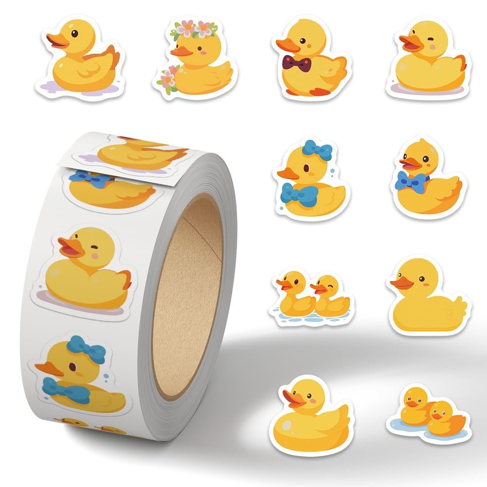 1000pcs Rubber Duck Kawaii Waterproof Sticker Pack | Cute Animal Duck Cool Graffiti Vinyl for Adult Water Bottle Skateboard Luggage Laptop Mobile Phone