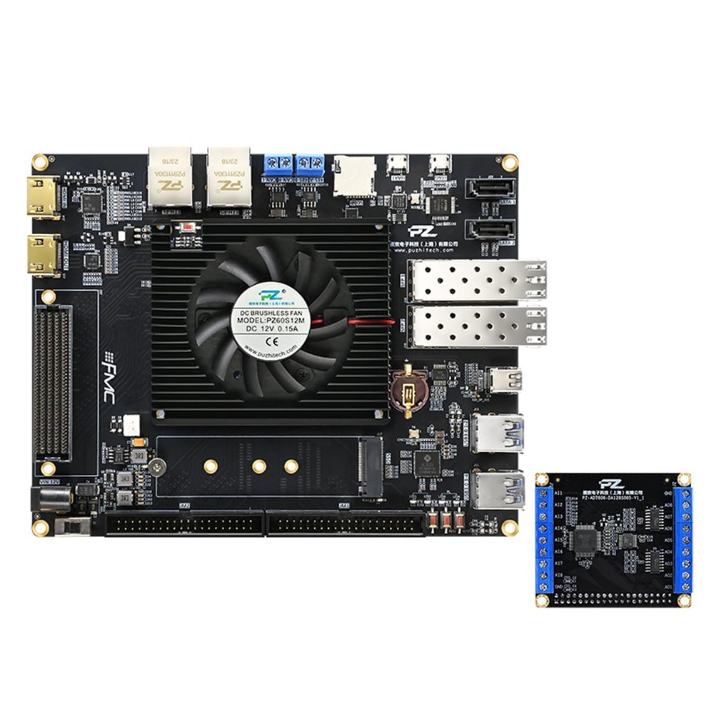 AMD ZU15EG Development Board Zynq UltraScale+ ARM FPGA Platform with 4GB DDR4 PS 2GB DDR4 PL FMC HPC SFP HDMI SATA MIPI AI Video Processing Educational Kit (ADDA Package)