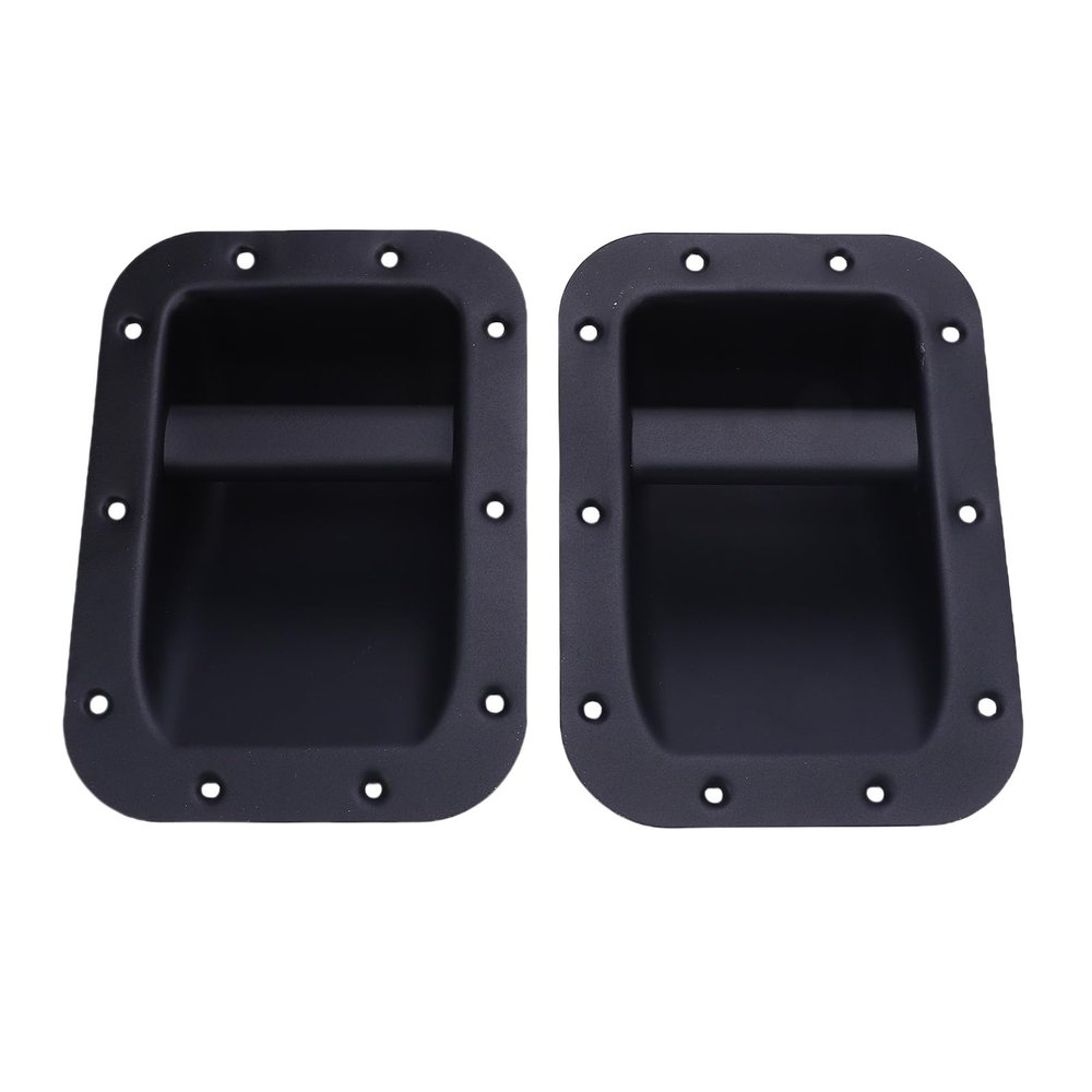 DirectNine Basics Metal Recessed Speaker Handles Heavy Duty Ergonomic Grip Speaker Cabinet Bar Handles for PA Systems Amplifier Cases Iron Black 220x160mm 2 Pcs