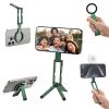 ULANZI MA60 Magnetic Phone Tripod Stand for iPhone - Aluminium Smartphone Mini Tripod Pocket Cell Phone Stand Strong Magnet Quick Mount Compatible with iPhone 16 15 14 13 13 Series, Green view 1
