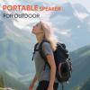 THROLX Bluetooth Speaker, Compact & Portable Speaker for Hiking, Support TF Card/USB, TWS Connection, HD Stereo Sound, Camping, and Beach (Black) view 2