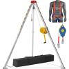 Aluminum Alloy Confined Space Tripod Kit with 1200LBS Winch, Emergency Rescue Tripod with Safety Rope, Multi-Function for Rescue and Safety Operations view 1