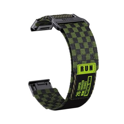 22/26mm QuickFi Nylon Woven Strap For Garmin Fenix 8 7 7X 6 6X Pro 5 5X Plus MARQ Series Replace Bracelet Band Correa Accessories(Green,22mm(7/6/5))