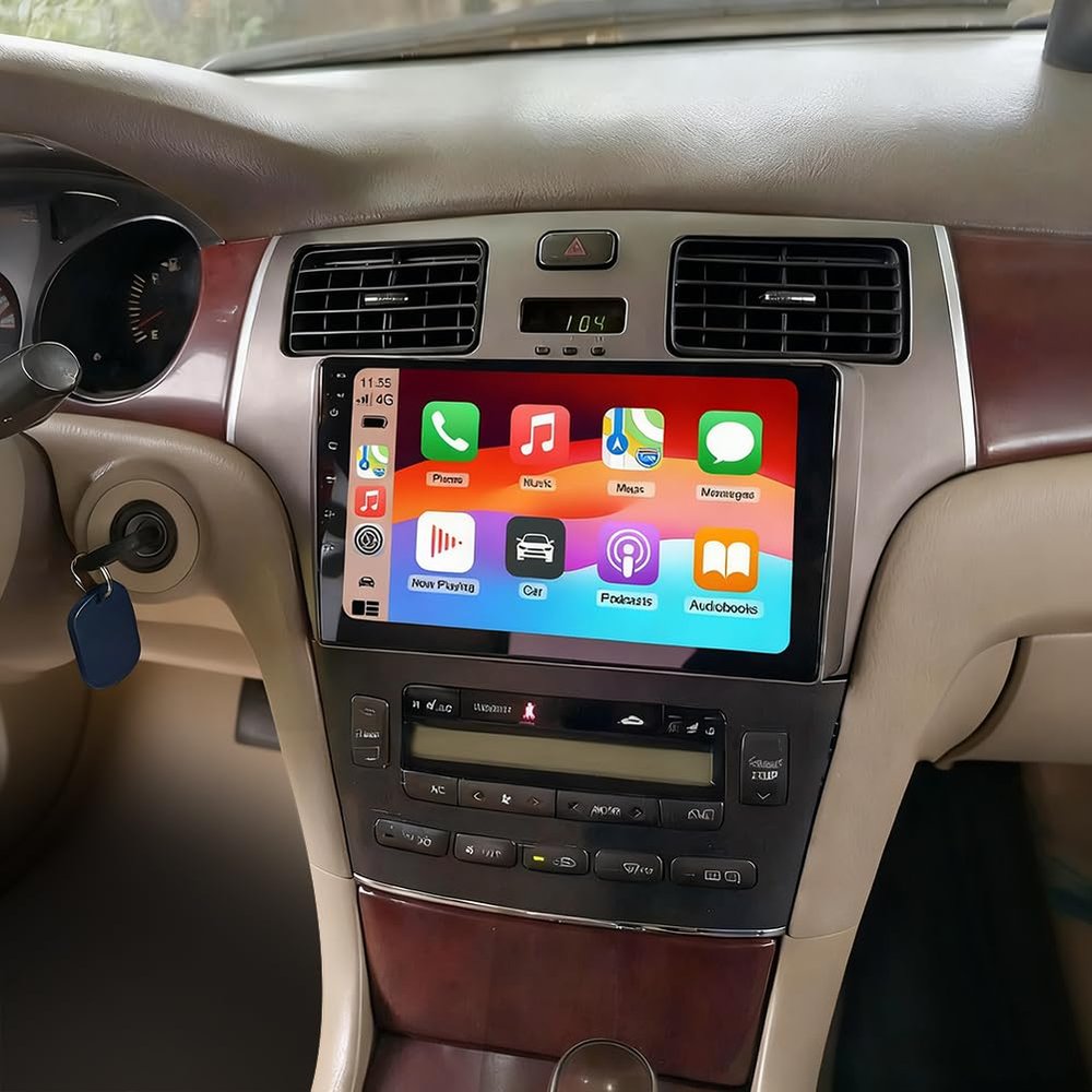 Double Din Car Stereo Radio Compatible for ES300 ES330 2001-2006 with CarPlay Android Auto, 9" Touch Screen Car Radio Audio Receiver with Bluetooth,Back-up Camera& Steering Wheel Control,GPS,WiFi