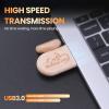 16GB 100Pcs Personalized Custom Wood USB 3.0 Flash Drive, Bulk Customize Oval Thumb Drives with Exquisite Linen Bag for Company/School/Photography view 4