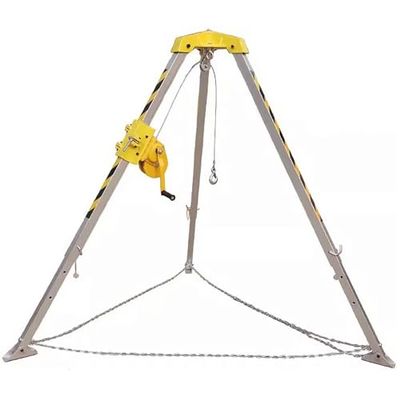 Heavy Duty Rescue Tripod System for Confined Spaces - Aluminum Lifesaving Tripod for Fire Emergencies, Cable Trenches & Sewage Rescue Operations