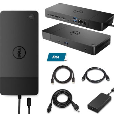 Dell WD19TBS Thunderbolt Dock, 180W Dell Docking Station with HDMI/Dual DisplayPort, Dual Monitor Support, Bundle with HDMI/DP Cables (Renewed)