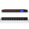 9 Outlet Rack Mount Power Strip with Individual Switches, PDU Surge Protector 15A 125V 1875W, 1U Server Rack Power Distribution Unit with Overload Protection and Power Monitoring, 6.5FT Cord view 1