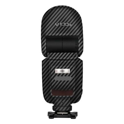 Camera Flash Protector Coat Protective Film for Godox V100 Body Vinly Wrap Skin Premium Sticker Photography Decal V100 (Carbon Fiber Black)