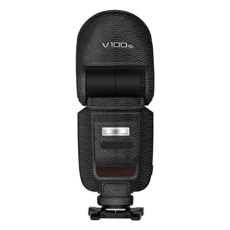 Camera Flash Protector Coat Protective Film for Godox V100 Body Vinly Wrap Skin Premium Sticker Photography Decal V100 (Auspicious Clouds Black)