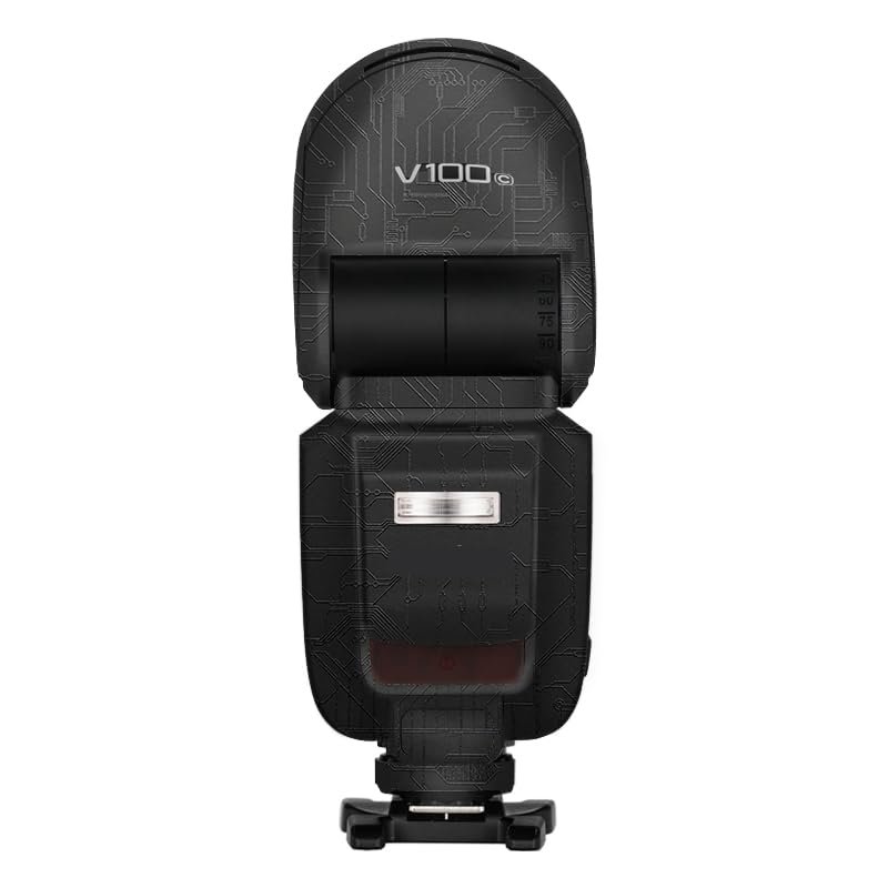Camera Flash Protector Coat Protective Film for Godox V100 Body Vinly Wrap Skin Premium Sticker Photography Decal V100 (Circuit Black)