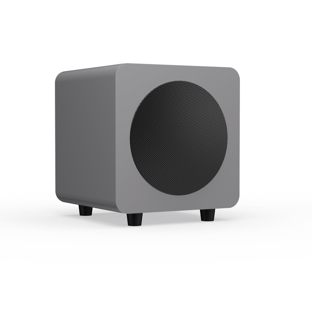 Kanto SUB6 Sealed Powered Subwoofer | 200W Peak Power | 6 Woofer | Quick & Accurate Bass | Ultra-Compact Design | Matte Grey