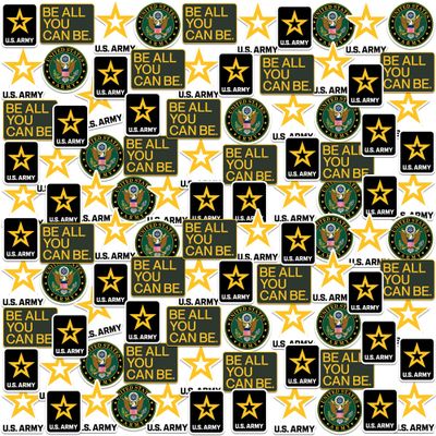 United States Army Army 200ct Vinyl Large Deluxe Stickers Variety Pack Be All You Can Be Slogans & Official Logo Designs for Laptop, Water Bottle, Scrapbooking, Tablet, Indoor/Outdoor