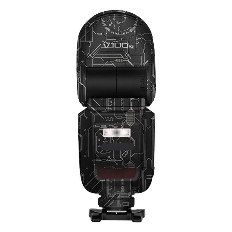 Camera Flash Protector Coat Protective Film for Godox V100 Body Vinly Wrap Skin Premium Sticker Photography Decal V100 (Circuit Titanium)