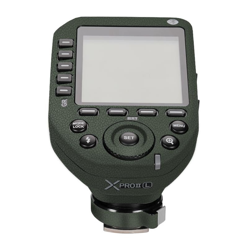 for GODOX XPro II Wireless Flash Trigger Decal Skin Vinyl Wrap Film Camera Flash Body Protective Sticker Protector Coat X Pro II (Leather Green)