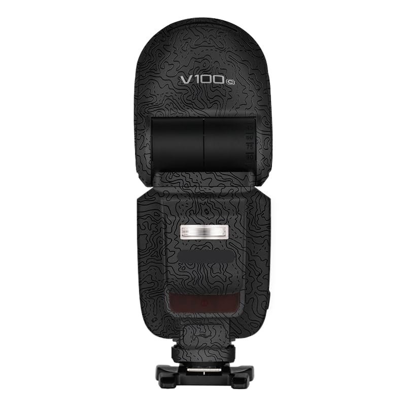 Camera Flash Protector Coat Protective Film for Godox V100 Body Vinly Wrap Skin Premium Sticker Photography Decal V100 (Contour Black)