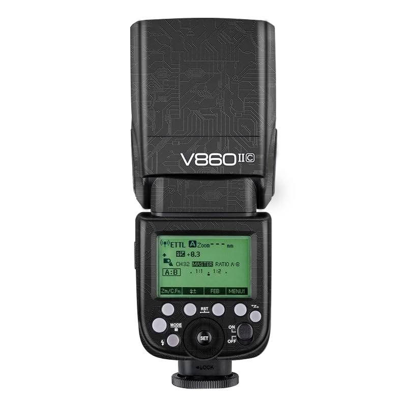 Photography Accessories for Godox V860 II Decal Skin Vinyl Wrap Film Camera Flash Body Protective Sticker Protector Coat V860 II(Circuit Black)
