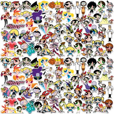 Powerpuff Girls Character Collection 150ct Die Cut Vinyl Stickers Blossom, Bubbles, Buttercup & Villains for Laptop, Water Bottle, Scrapbooking, Tablet, Indoor & Outdoor Use