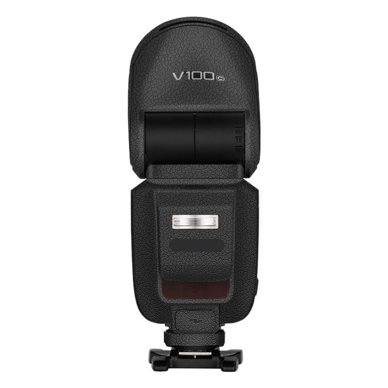 Camera Flash Protector Coat Protective Film for Godox V100 Body Vinly Wrap Skin Premium Sticker Photography Decal V100 (Leather Black)